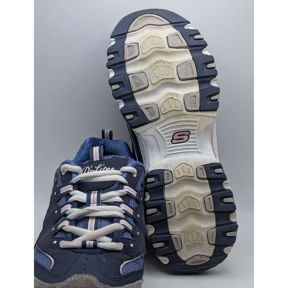 Skechers D’Lites Sneakers Womens 8 Navy Blue & Pink SN11947W Shoes Walking - Picture 6 of 7